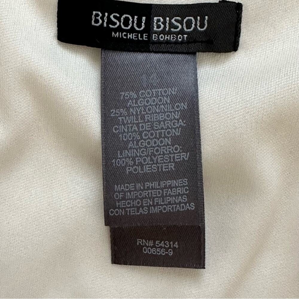 Bisou Bisou Dress Cream Floral Lace Overlay Ribbon Sleeveless Mini Size 14 NEW - Picture 2 of 12